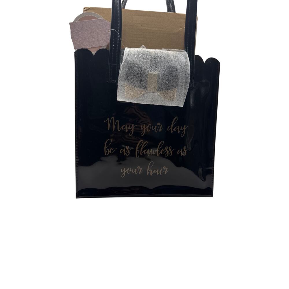 May your Day be as Flawless as your Hair Black and gold glam Tote